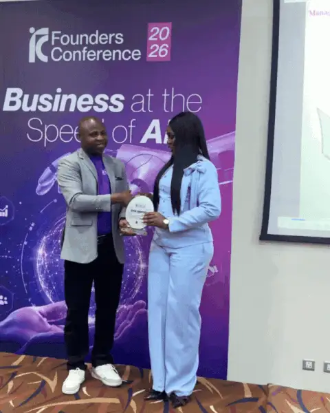 Receiving an award of recognition